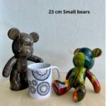 Examples of fluid art bears: Two small bears 23cm